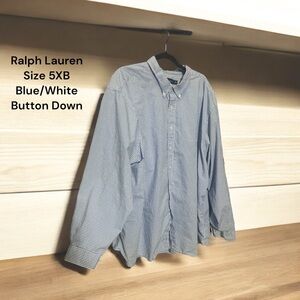 Ralph Lauren, Size 5XB, Blue/White long sleeve button down. A13